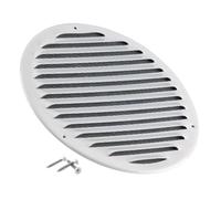 Steinberg14 White 200mm Metal Air Vent Cover with Insect Mesh - 8 inch Round Ventilation Grille