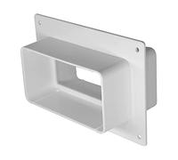 Steinberg14 White 220 x 55 mm / 8x2 inch Plastic Channel Connector - Connector with Flange - Wall Flange for Flat Duct
