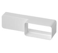 Steinberg14 White 220x55mm - 110x55mm Reducer for Flat Channel - Rectangular Ducting - Connector Adapter