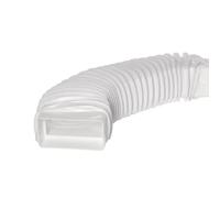 Steinberg14 White 220x55mm Rectangular Flexible Ducting - PVC Hose with Connector - Flat Duct/Bend