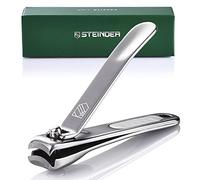 Steinder Fingernail Clippers 1 Pack- Metal Clipper No Mess Anti Splash Design Nail Trimmer Ultra Sharp 3D Arch Blade