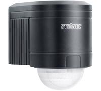 Steinel IS 240 DUO black - motion detector with 240° angle of coverage and max. 12 m range, infrared motion detector for indoor and outdoor use, incl. corner wall mount, 602710