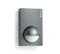 Steinel Motion Sensor IS 180-2 Anthracite, PIR Motion Detector, 12 m Reach, max. 1000 W for 6 LED Lights, Twilight Switch, Grey, 5.6 x 7.6 x 12 cm