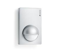 STEiNEL Motion Sensor IS 180-2 silver, 180° Motion Detector, 12 m Reach, max. 1000 W or 6 LED Lights Stainless Steel (B x H) 76 mm x 120 mm