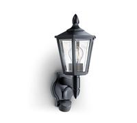 Steinel Outdoor Light L 16 S Black, Motion Sensor 180°, Range 10 m, E27 max. 60 W, Twilight Switch, Classic Design, Lantern, IP44