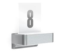 STEINEL Smart LED Outdoor Wall Light L 820 SC Silver, House Number Plaque, Motion Sensor Light, Soft Light Start, Manual Override, Remote Control via App