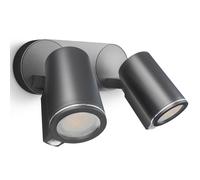 Steinel Spot Duo S Spotlight, 90° Motion Detector, Including LED Lamp, can be Networked by Cable, Aluminium, 14.95 W, Anthracite