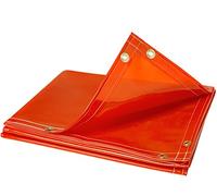 Steiner 338-6X6 Arcview 14 Mil Flame Retardant Tinted Transparent Vinyl Welding Curtain, Orange, 6' x 6'