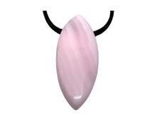 Steinfixx - Gemstone Pendant Made of Real Manganocalcite | Teardrop Pendant | Navette I Colour-Intensive | with 80 cm Suede Cord I Madagascar