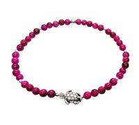 Steinfixx® - Genuine Pearl Bracelet 4 mm with Turtle - Turquoise, Red Tiger's Eye, Blue Agate, Shoushan Stone or Selenite - Handmade in Germany - Includes Gift Box, 4 mm, gemstone beads, Real