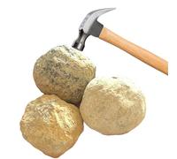 Steinfixx Large 3-Piece Geode Set in Baseball Size - 7-8 cm - 900-1000 g to Break Yourself - with Instructions and Explanation