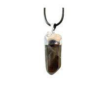 Steinfixx - Smoky Quartz Silver Pendant with Cord Chain I Gemstone Pendant I Healing Stone I New Strength and Joy of Life I Brazil