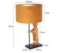 Steinhauer Animaux 8228ZW table lamp, metal, velvet, gold, black
