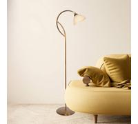 Steinhauer Anthea floor lamp, bronze, cream, metal, glass, E27