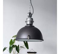 Steinhauer Bikkel pendant light, Ø 42 cm, black, metal, glass, E27