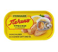 Steinhauer Cod Liver in its own Juice and oil 120g | Steinhauer Dorschleber im eigenen Saft und Öl | Pack of 3