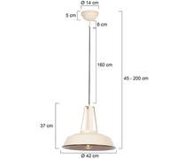 Steinhauer Eden pendant light, cream, metal, E27 socket