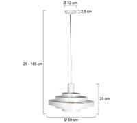 Steinhauer Halo Cirque pendant light, white, metal, Ø 50 cm, E27