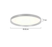 Steinhauer LED ceiling light Flady, steel, Ø 40 cm, direct/indirect
