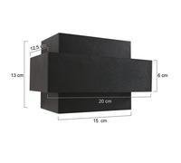 Steinhauer LED wall light Muro 3368, black, up/down, G9, 2,700 K