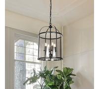 Steinhauer Pimpernel pendant light, Ø 32 cm, black, smoked grey glass