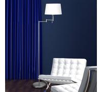 Steinhauer Silver MEANDER floor lamp with fabric shade