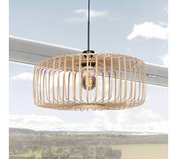 Steinhauer Sparkled Light pendant light, black/natural bamboo, Ø 60 cm