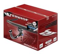 STEINHOF new detachable vertical towbar compatible with VW Touran II 5T Minivan 10.2015-2020 with 13-pin Universal wiring kit