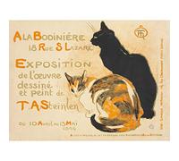 Steinlen Bodiniere Artist's Own Exhibition Cats Advert Large Wall Art Print Canvas Premium Mural