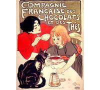 Steinlen Company French Chocolate Tea Cat Advert Large Wall Art Print Canvas Premium Mural