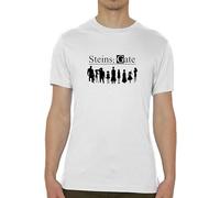 Steins Gate Anime Characters Artwork Men's T Shirts Black XXL