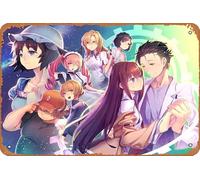 Steins Gate, Kurisu Makise, Rintaro Okabe, Faris Nyannyan, Itaru Hashida, Luka Urushibara, Mayuri Shiina, Suzuha Amane Anime Poster Home Wall Art Decoration Retro Metal Tin Sign 8x12 inch