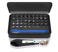 Steinwhale 37pcs Mini Ratchet Screwdriver Set with 1/4" S2 Steel Bits, 90 Degree Right Angle Screwdriver, 36-Tooth Low Profile Reversible Ratchet Wrench, Magnetic Bit Holder Quick Release