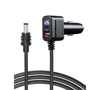 Steinwhale Car Charger Cable for Starlink Mini 10FT with Display - 12-24V Cigarette Lighter to DC Power Cable, 60W DC + 33W Dual USB-C/USB-A Adapter for Trucks, RVs & Boats, 18AWG Cord