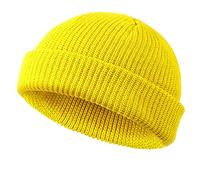 STEK Fisherman Beanie Hat - Stretchy Soft Cuffed Skullcap Trawler Beanies Hat Men - Unisex Warm Fishermans Beanie Hat Gifts for Men (Yellow)