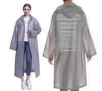 STEK Rain Poncho for Adults, EVA Reusable waterproof rain poncho with Hood, Lightweight Portable Emergency Plastic Coat for Outdoor, Hiking, Camping, Cycling, Traveling (Dark Grey 125cm)