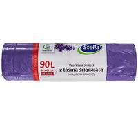 Stella 009916 Bin Liners with Drawstring, 90 L, Pack of 10, Lavender Fragrance, Rubbish Bag, Rubbish Bag, Rubbish Bags for Household Rubbish Office, Made of LDPE Film, Made from Regranules, Colour: