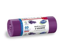 Stella 023578 Bin Liners with Handles, 60 L, Thick, Pack of 16, Lavender Fragrance, Rubbish Bags for Household and Office, Made of LDPE Film, Colour: Lavender/Purple