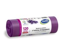 Stella 009923 Bin Liners with Drawstring, 120 L, Pack of 10, Lavender Fragrance, Rubbish Bag, Rubbish Bag, Rubbish Bags for Household Rubbish Office, Made of LDPE Film, Made from Regranules, Colour:
