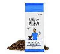 Stella Blue Whole Bean Coffee, Big Cat Blend - Medium Roast, 12 ounces, 100% Arabica Coffee ethically & sustainably sourced from Central America