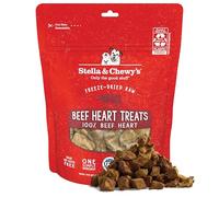 Stella & Chewy's Freeze-Dried Raw Beef Heart Dog Treats - Single Ingredient, No Additives - Premium Training Treats - Perfect For Picky Eaters - 3oz Bag
