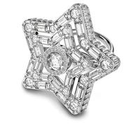 Stella cocktail ring, Mixed cuts, Star, White, Rhodium plated