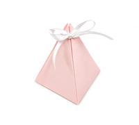 Stella Crafts 25 Elegant Light Pink Pyramid Wedding Favour Boxes - Luxury Gift Boxes for Sweets, Chocolates, Small Gifts, Wedding Table Decorations, Parties & Special Occasions