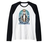 Stella Maris Our Lady Star of the Sea Mary Latin Catholic Raglan Baseball Tee