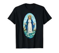 Stella Maris Our Lady Star of the Sea Mary Latin Design Value Graphic T-Shirt, Men, Black, M