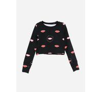 Stella McCartney Kids Stella McCartney Girls Long Sleeve Lips AOP Top in Black - Black - 16 Yrs