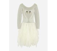 Stella McCartney Kids Stella McCartney Girls Swan Dress in Silver - Silver - 3 Yrs