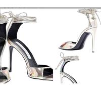 Stella Mccartney VEGAN Faux Ankle Tie Heels Sandals Pumps Shoes 36.5