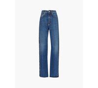 Stella Mccartney Womens Blue Vintage Denim Faded-wash Straight-leg High-rise Jeans 25