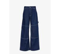 Stella Mccartney Womens Dark Blue S-wave Cargo-pocket Straight-leg Jeans 28